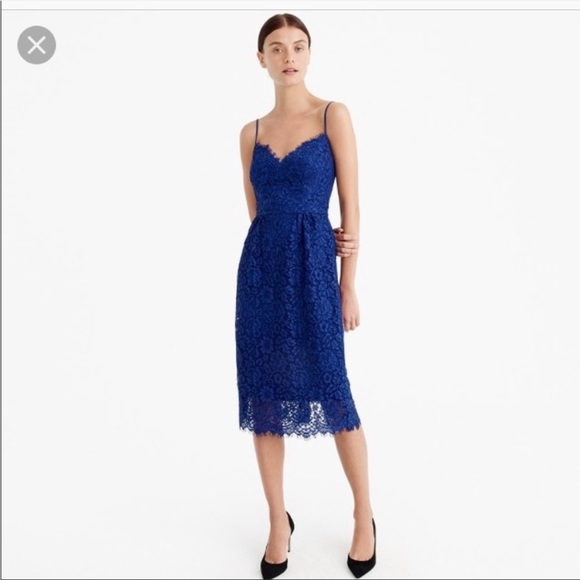 J.Crew Party Perfect Lace Dress Blue - Picture 1 of 5
